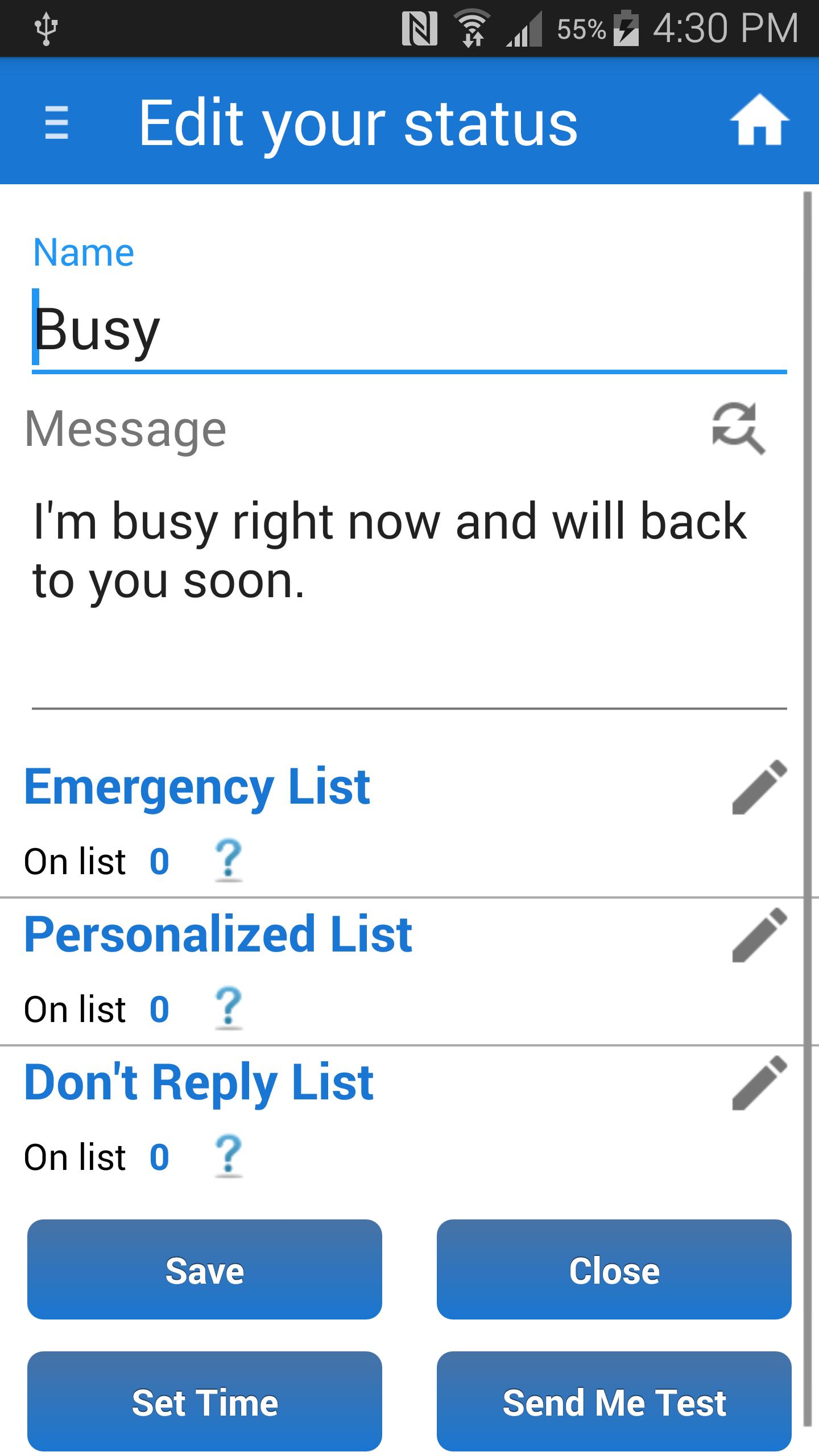 Busy SMS Text Messaging