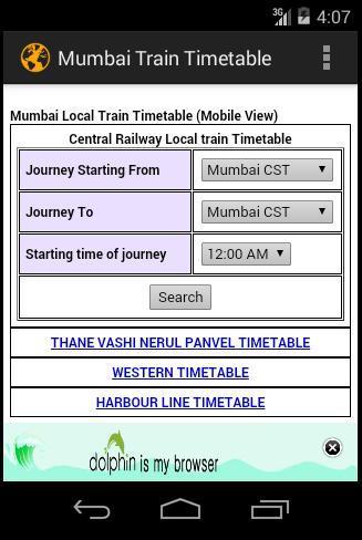 Mumbai Train Timetable