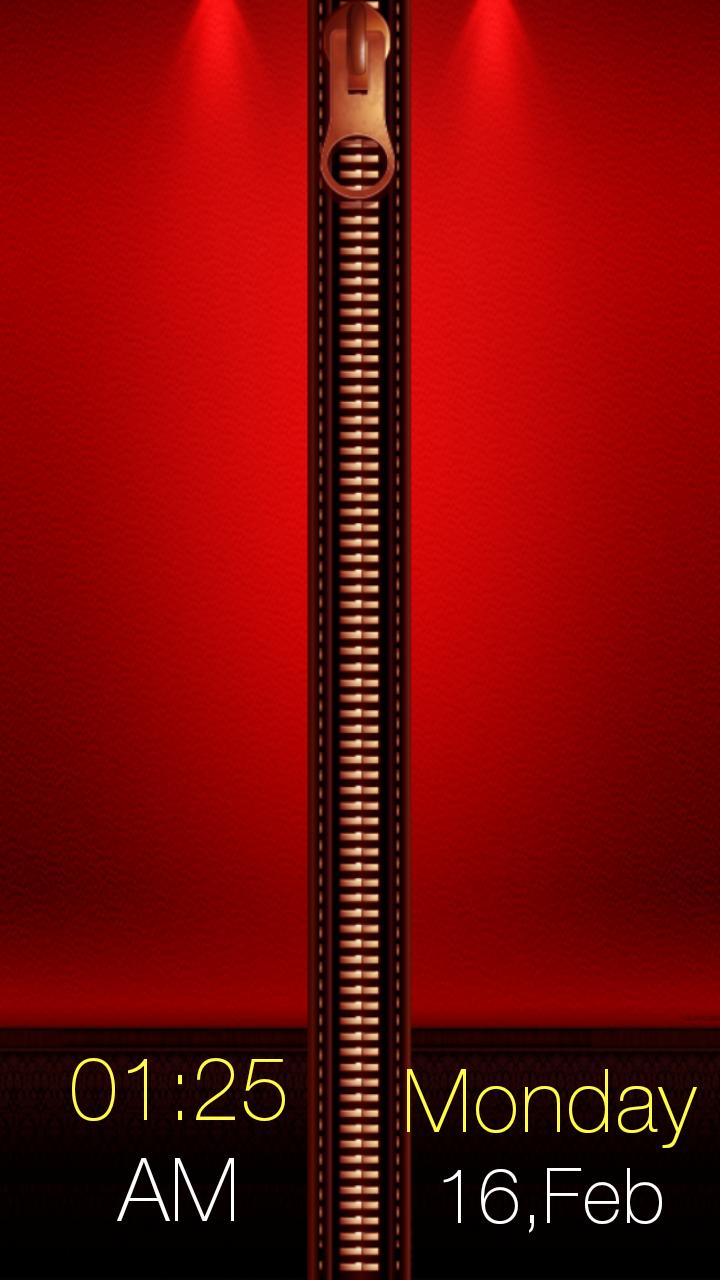 Red Zipper Screen Lock