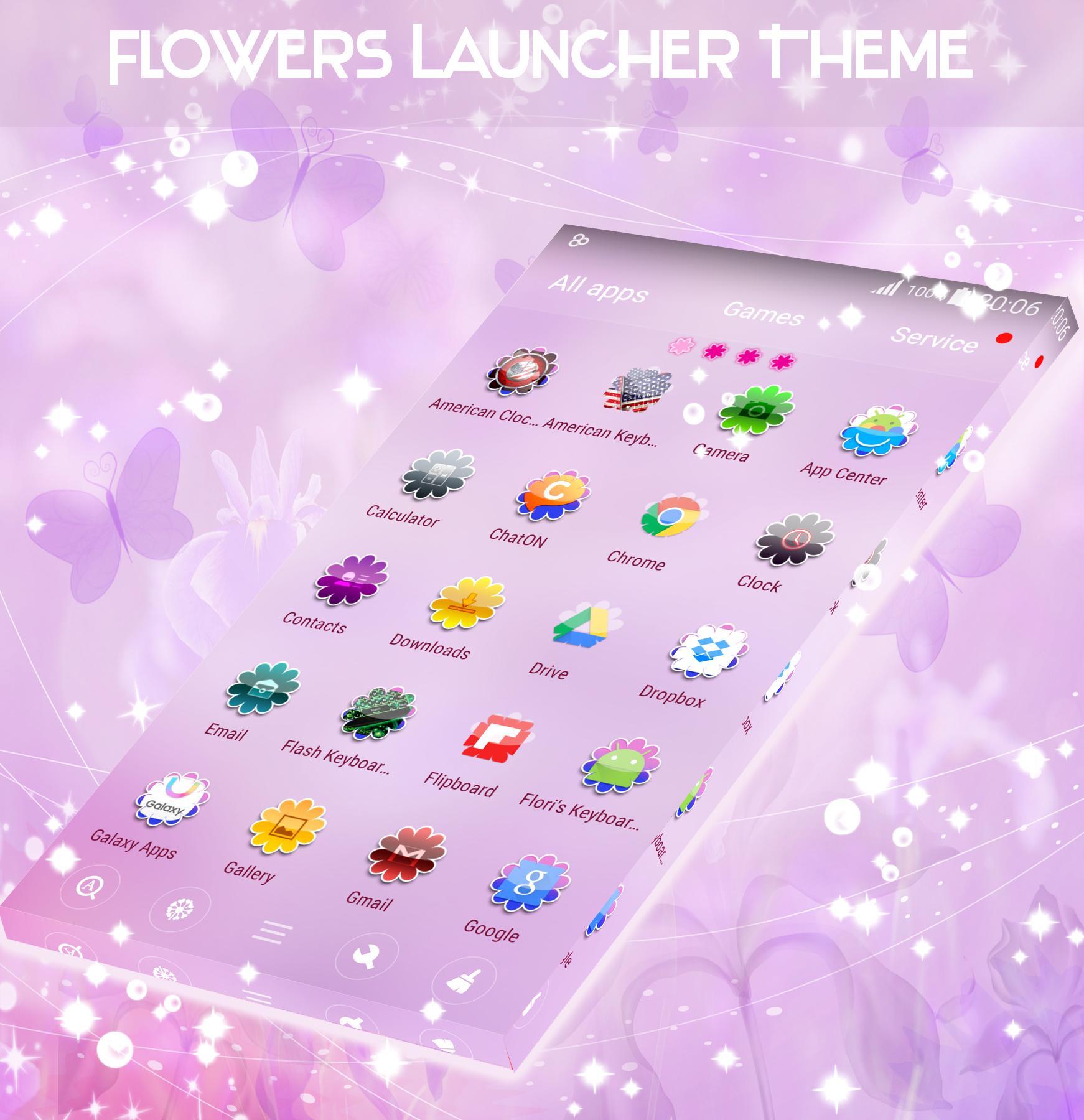 Pastel Purple Flowers Launcher