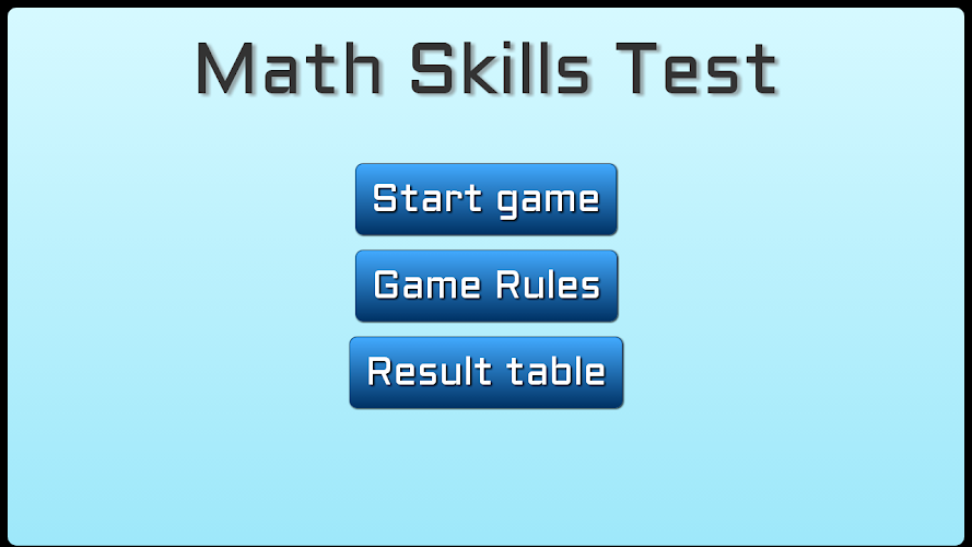 Math Skills Test