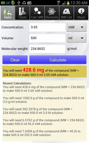 Solution Calculator Lite