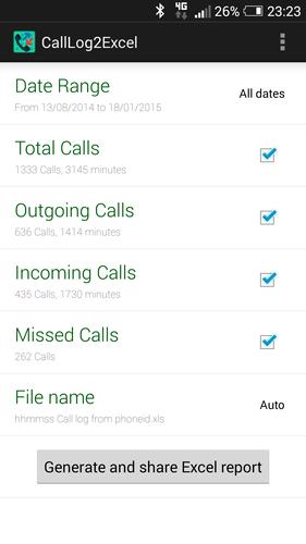 Call Log to Excel