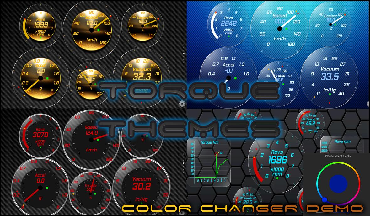 Torque Theme Gold Glass OBD 2