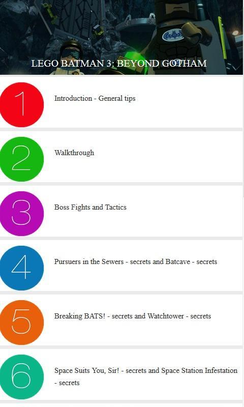 Guide for Lego Batman 3