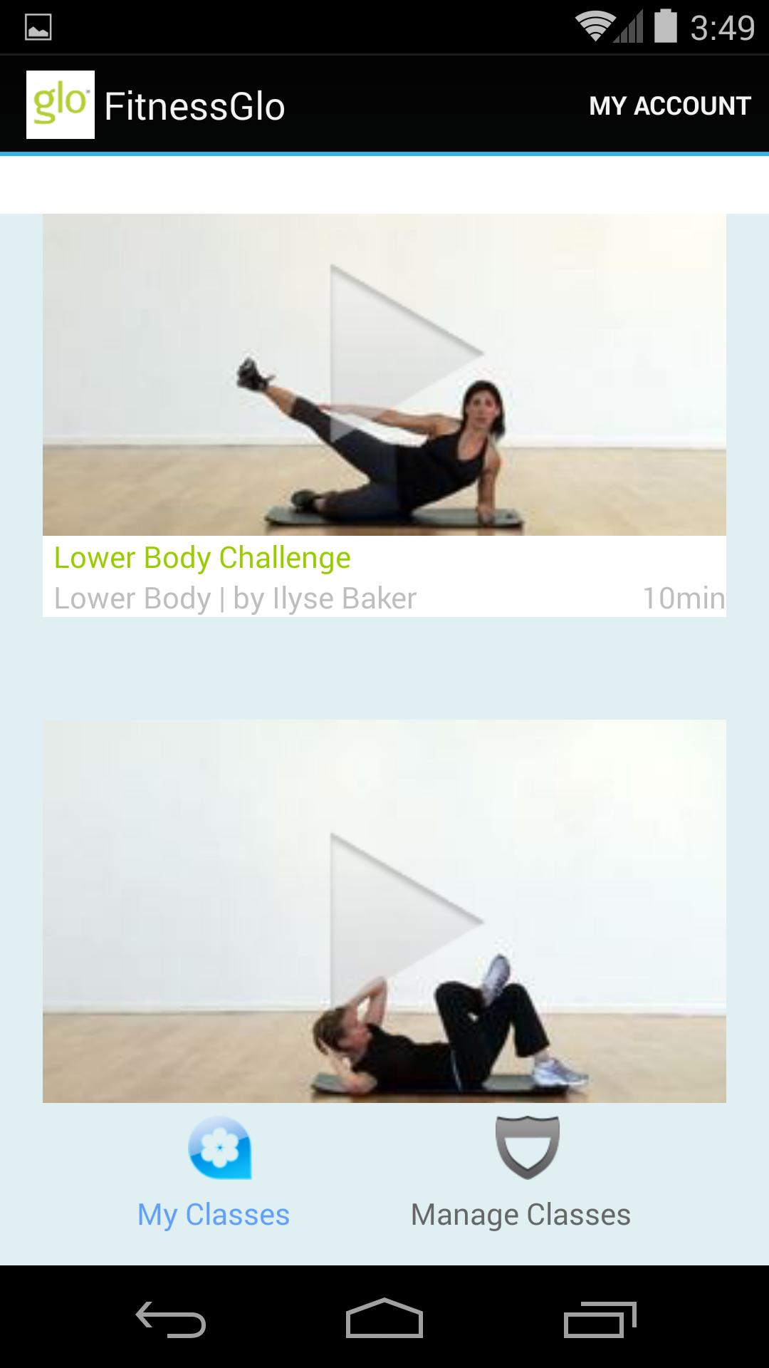 FitnessGlo Offline Viewing App