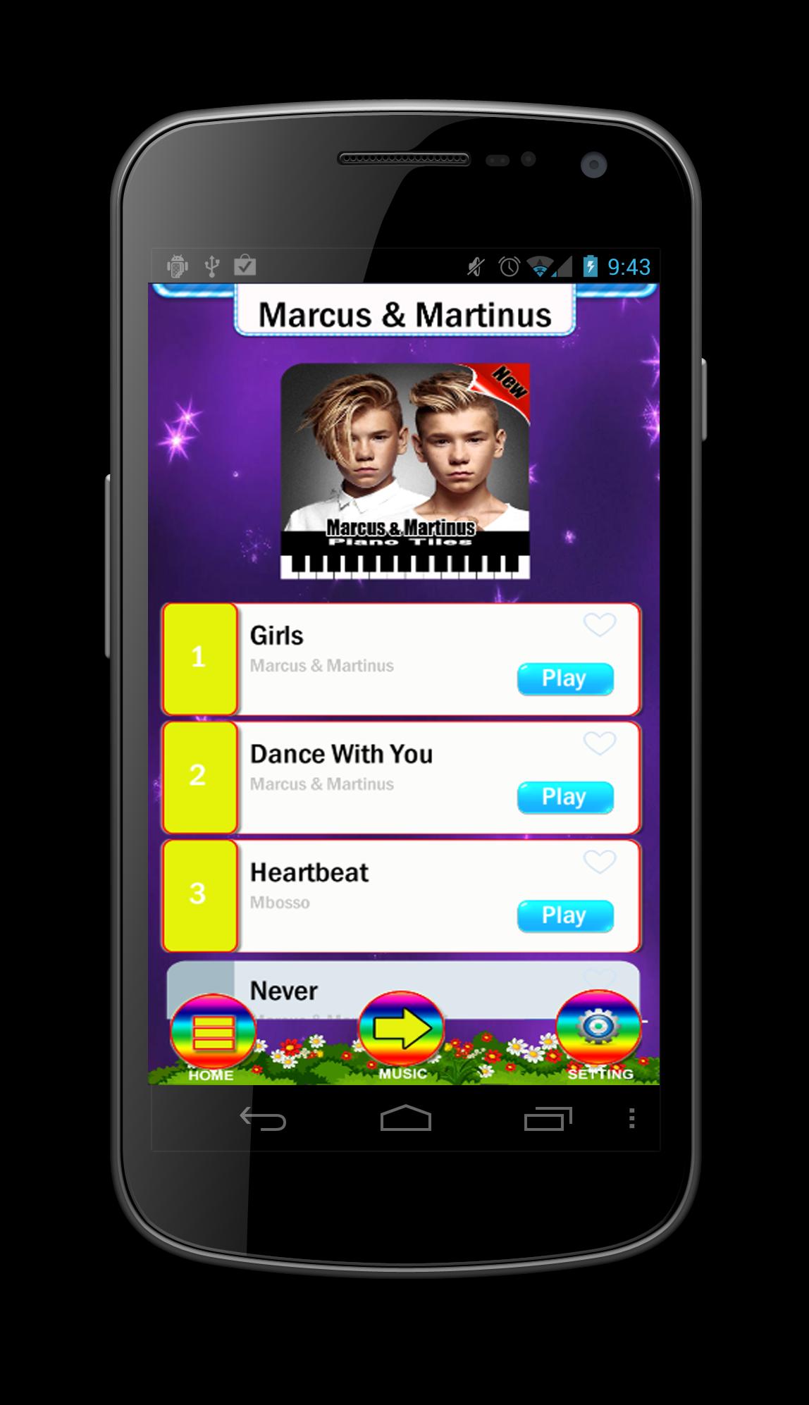 Marcus & Martinus Piano Game Tile